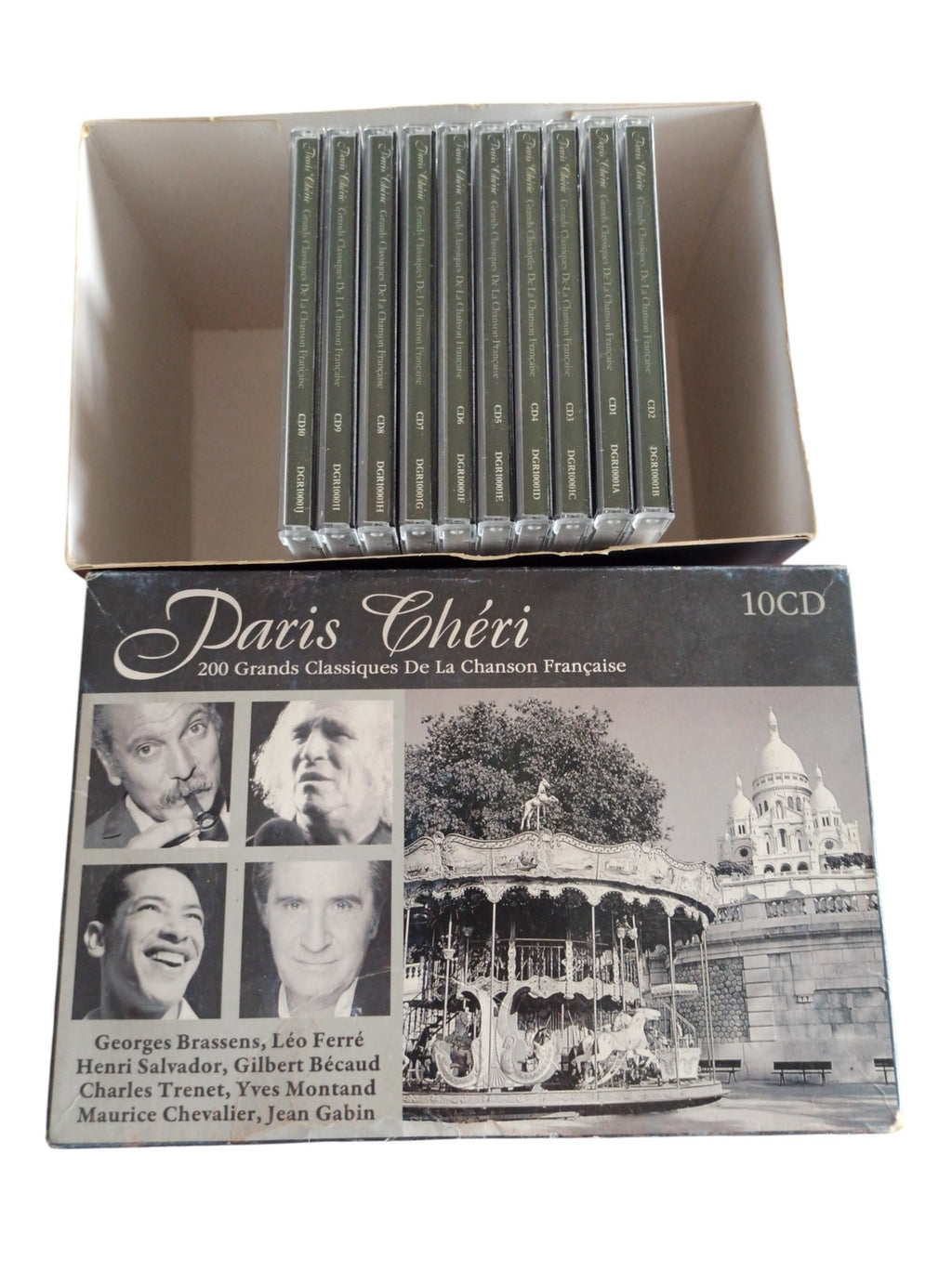 Coffret 10 CD Paris Chéri chanson française 200 titres classiques compilations