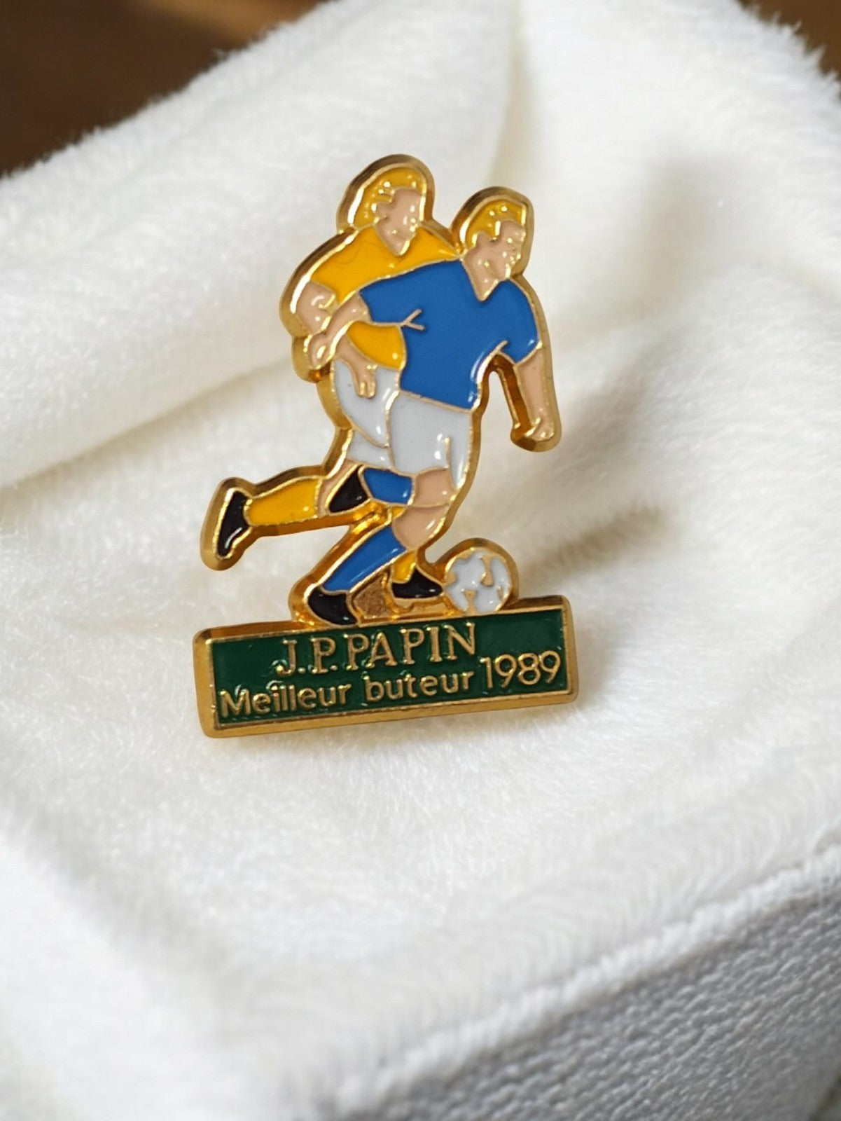 Pin's J.P. Papin 1989 Olympique Marseille vintage football badge ancien OM