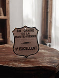 Plaque ancienne métal Sté Canine Haute-Vienne Royal Canin vintage rétro déco