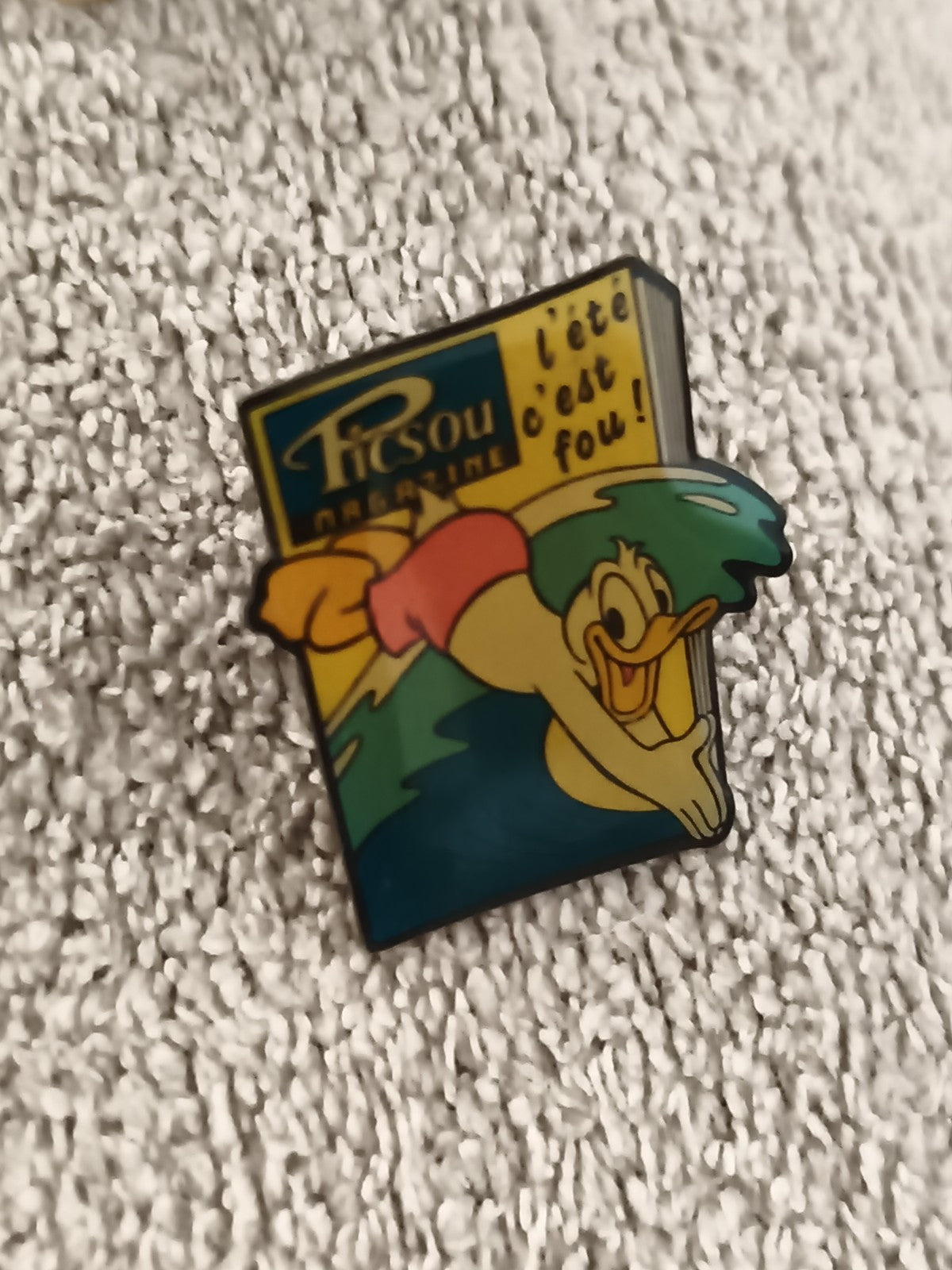 Pin's Picsou Magazine vintage nageur été, Disney, badge ancien, Ref 3
