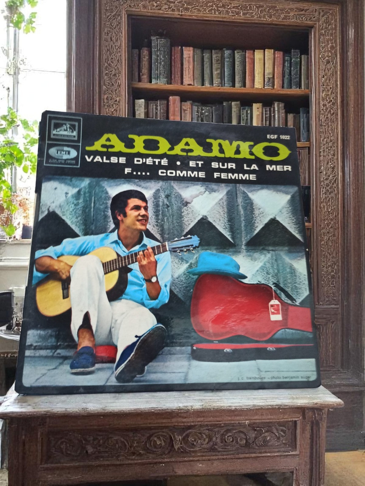 Vinyle 45 tours Adamo EGF 1022 Valse d'été pochette photo vintage rétro