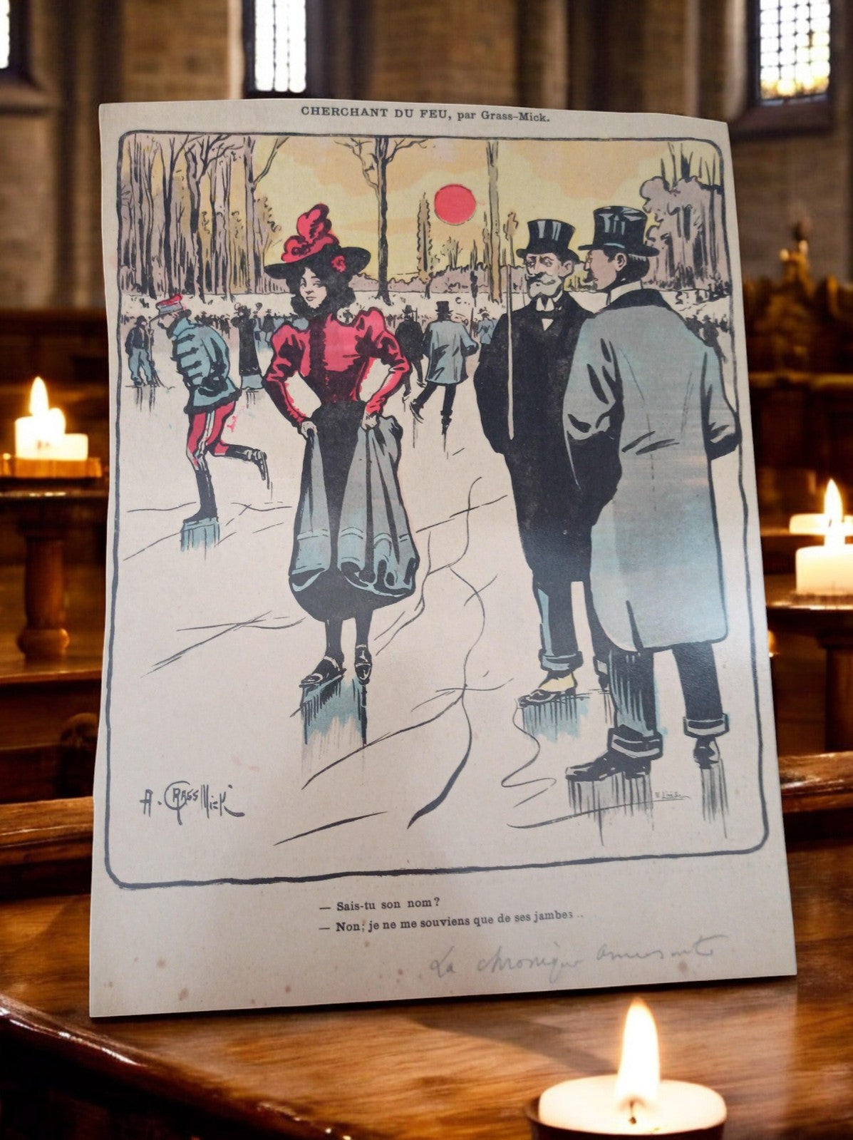 Affiche vintage magazine français Grass-Mick – illustration rétro XIXe