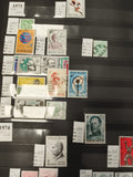 Timbres Belgique 1973-1974 oblitérés, thématiques sport, portraits, philatélie