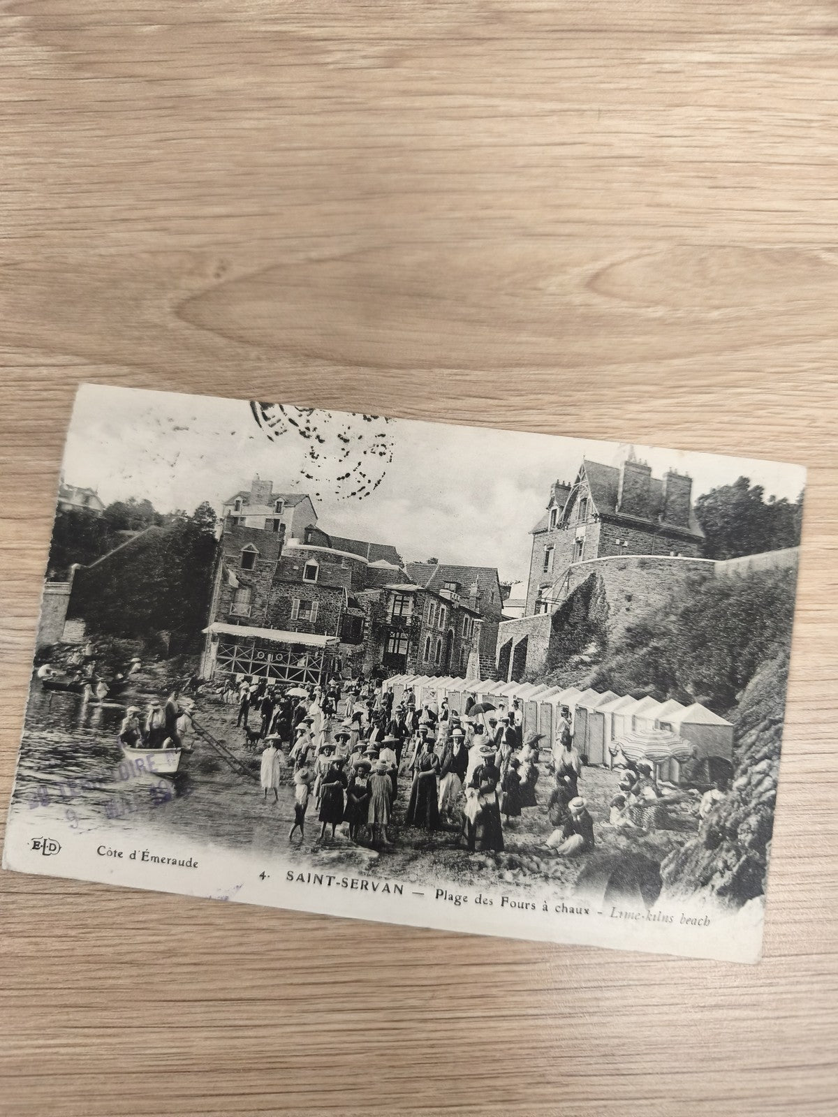 Ancienne carte postale Saint-Servan Plage Fours à Chaux animée vintage