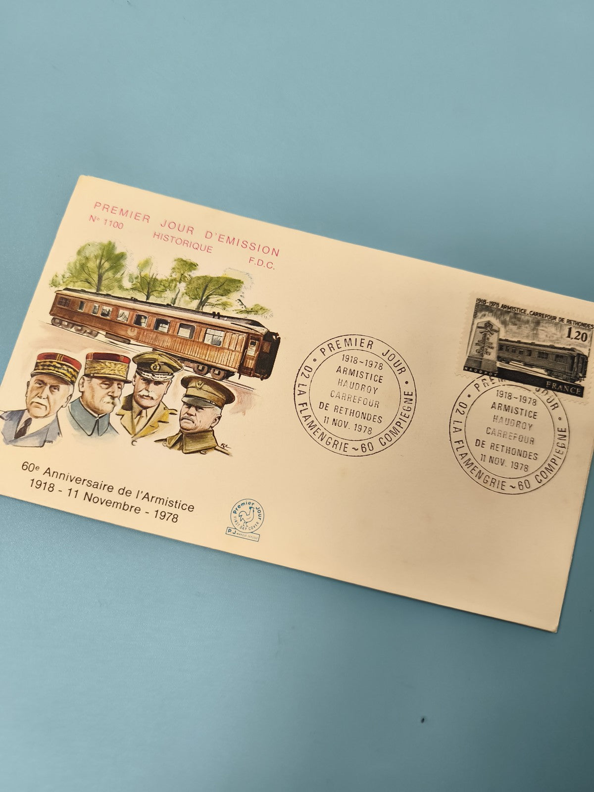 Enveloppe FDC Premier Jour d'Émission 1978 Armistice 60e Anniversaire illustrée