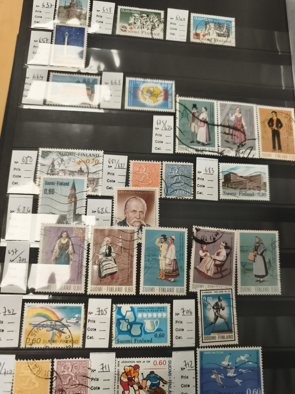 Timbres Finlande Suomi x22 lot thématique costumes folklore oblitérés et neufs p