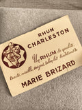 Étiquette RHUM CHARLESTON Marie Brizard, papier, graphisme ancien, philatélie