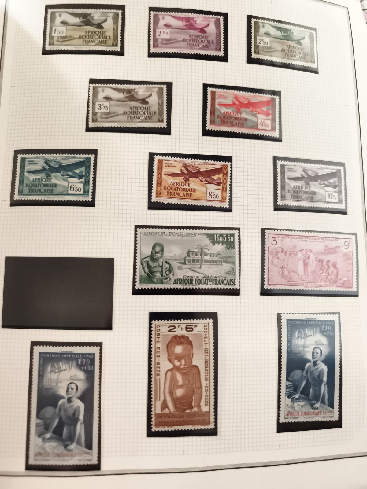 Timbres anciens Afrique Équatoriale Française neufs philatélie avion