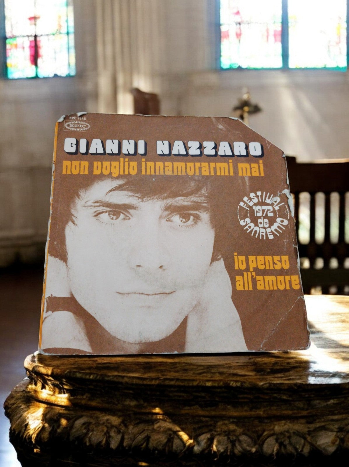 Disque vinyle 45 tours Gianni Nazzaro 1972 pochette vintage Italie Sanremo