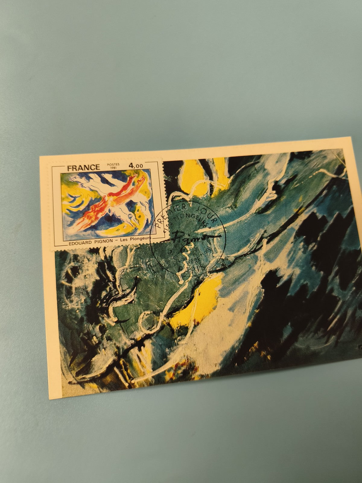Enveloppe premier jour FDC Édouard Pignon Les Plongeurs France 4,00 multicolore