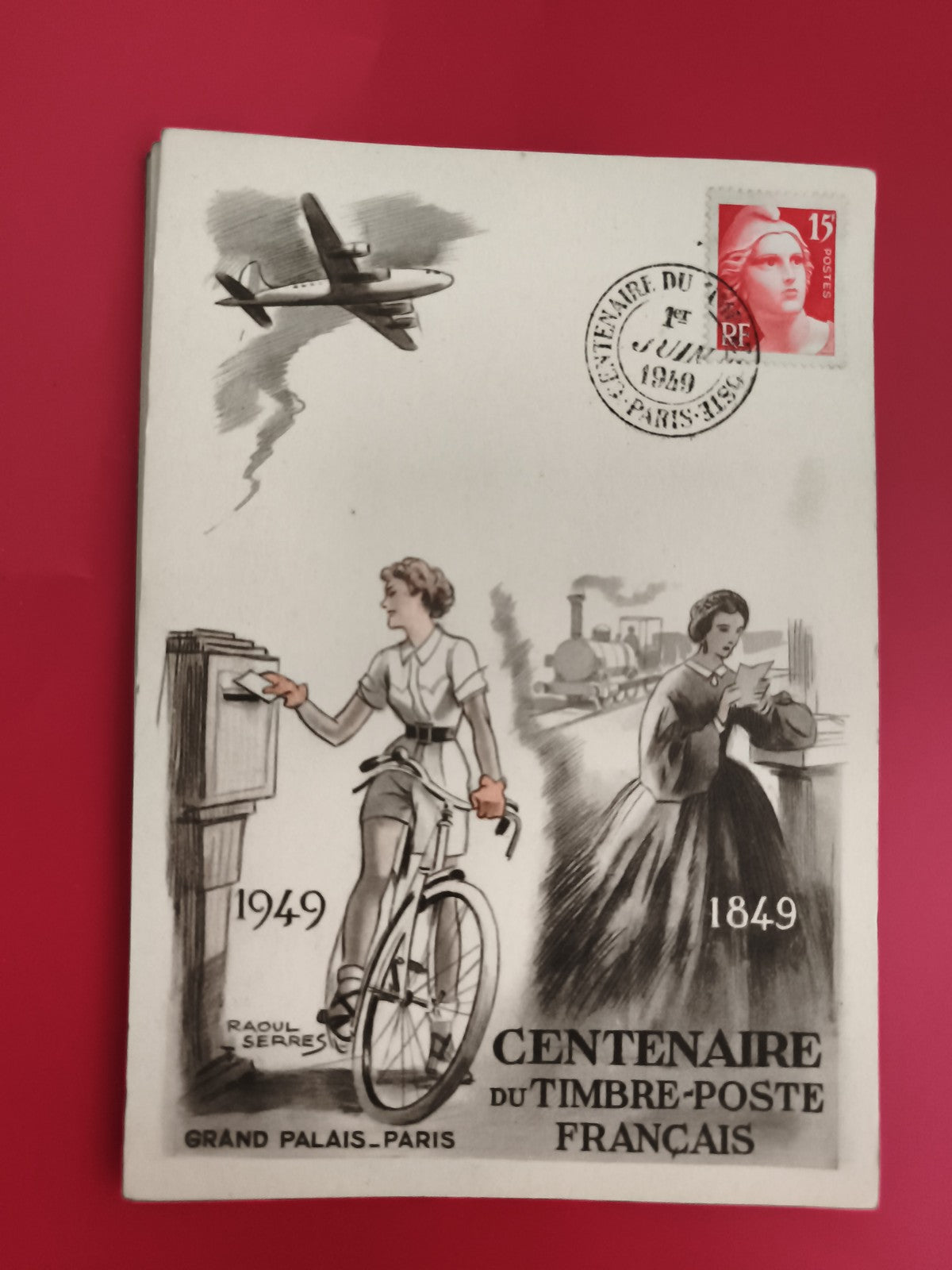 Lettre 1er jour Centenaire timbre-poste français 1949 Grand Palais Paris philaté