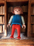 Figurine Playmobil vintage années 70 bleu rouge rétro ancien jouet personnage