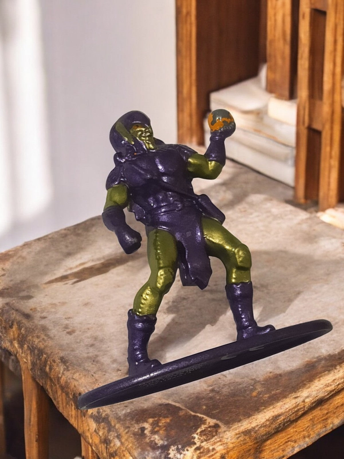 Figurine métal Marvel vintage Green Goblin violet vert rare ancien collector