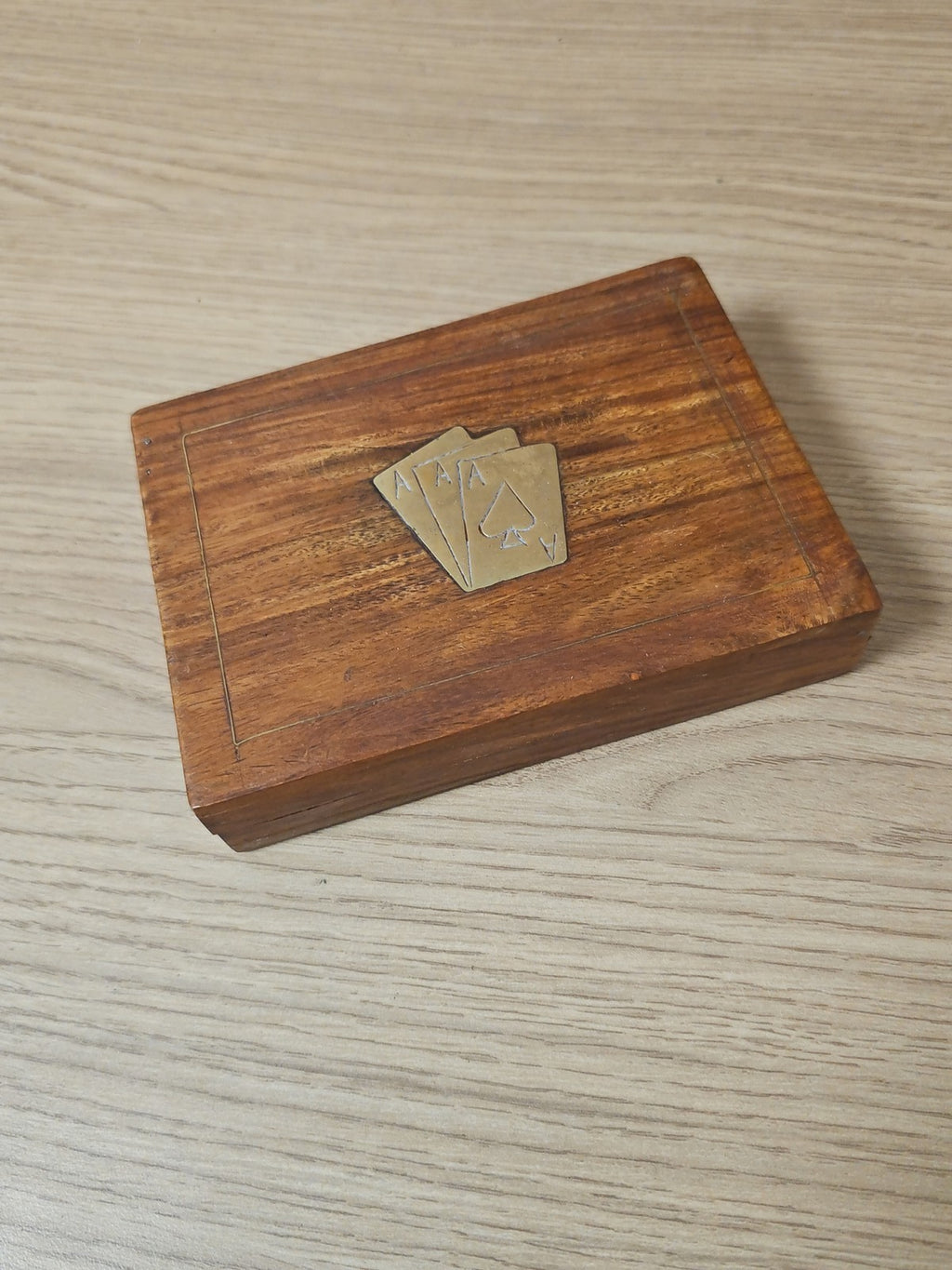 Lot vintage jeux de cartes anciens avec boîte bois Ancienne, collection rétro ra