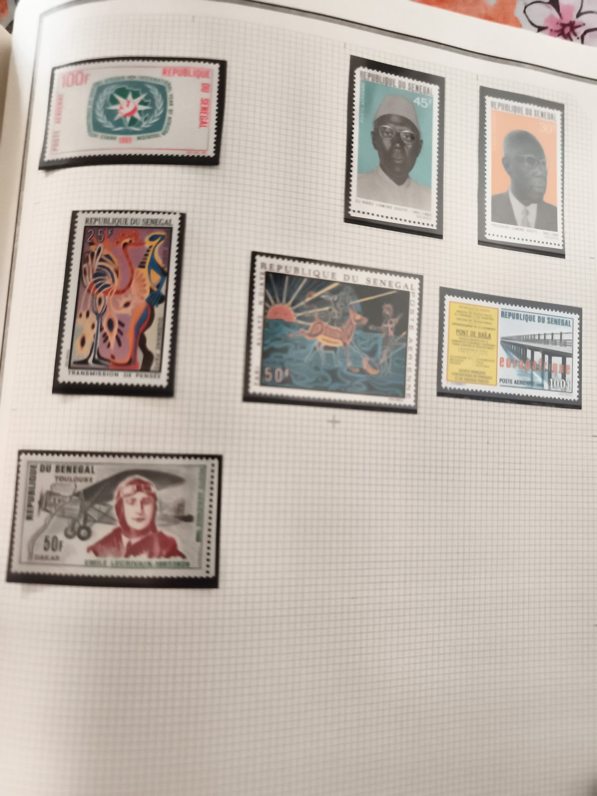Timbres anciens Sénégal neufs - lot x7 philatélie vintage années 60/70
