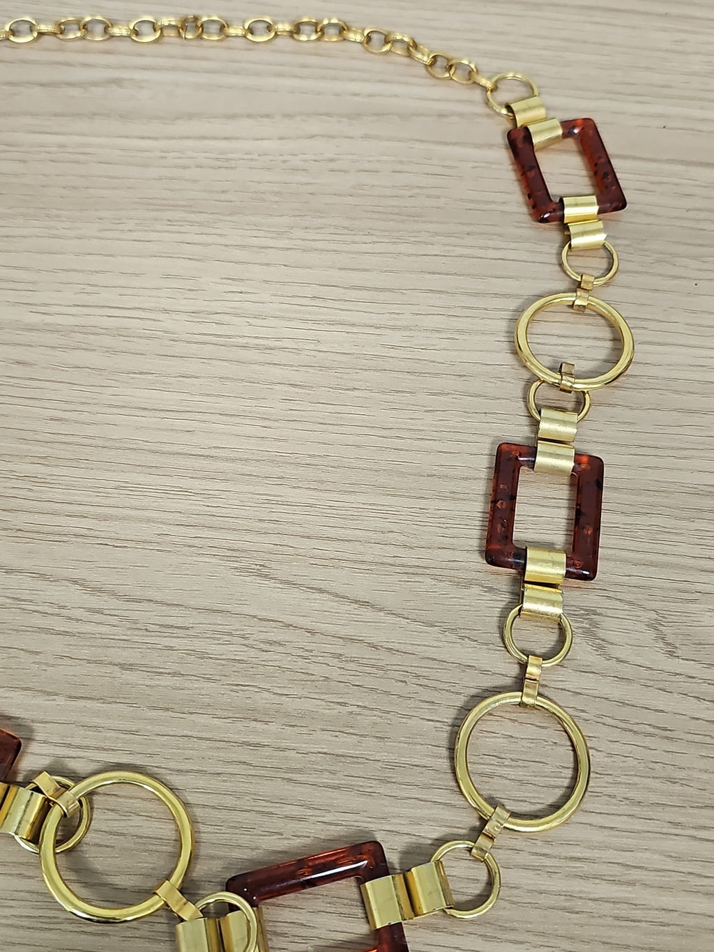 Ceinture vintage rectangulaire bakélite et maillons dorés rétro accessoire ancie