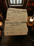 Lot 2 billets vintage anciens Les Cars du Haut Verdon Roux Frères Colmars