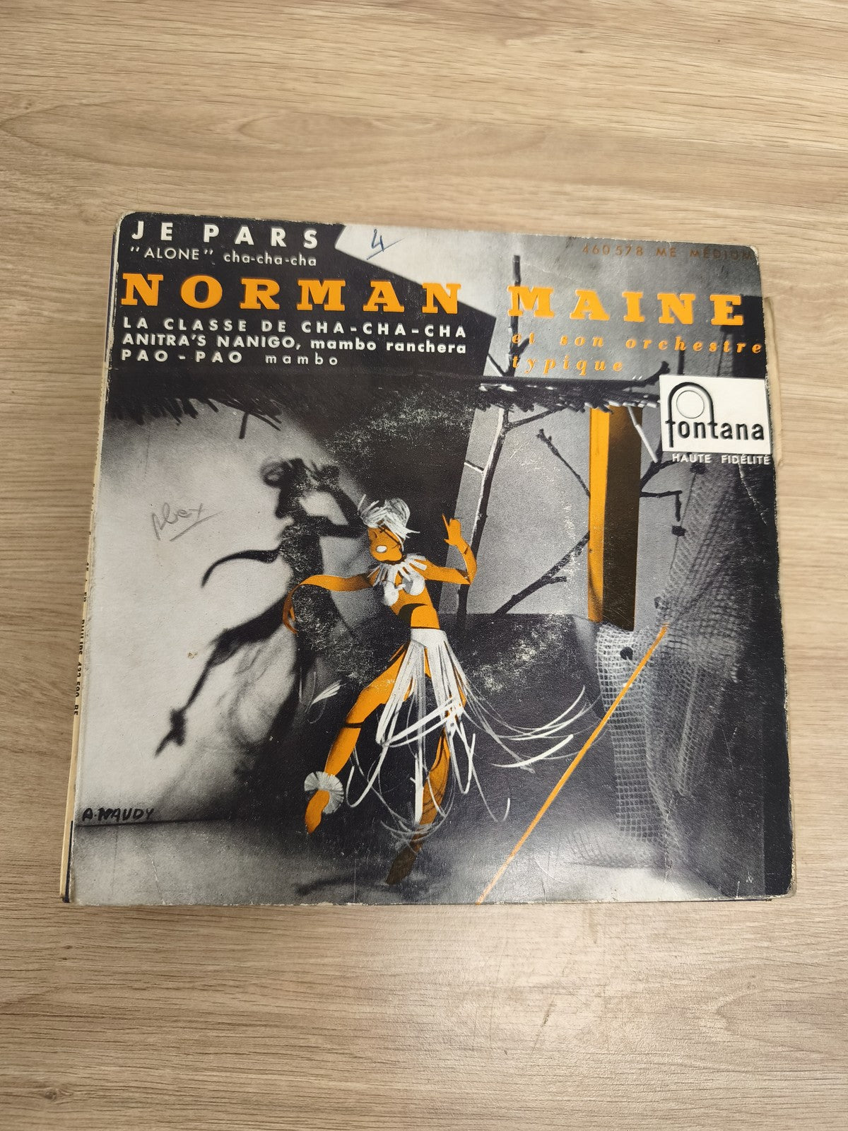 Vinyle 45 tours Norman Maine Je Pars Cha-Cha-Cha Fontana pochette illustrée