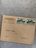 Lettre affranchie Tunisie 1948, 2 timbres 5f, Sousse Dijon, Biscuits Pernot