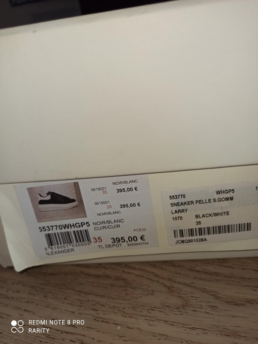 Baskets Alexander McQueen noires Femme 35 avec boîte et dust bag