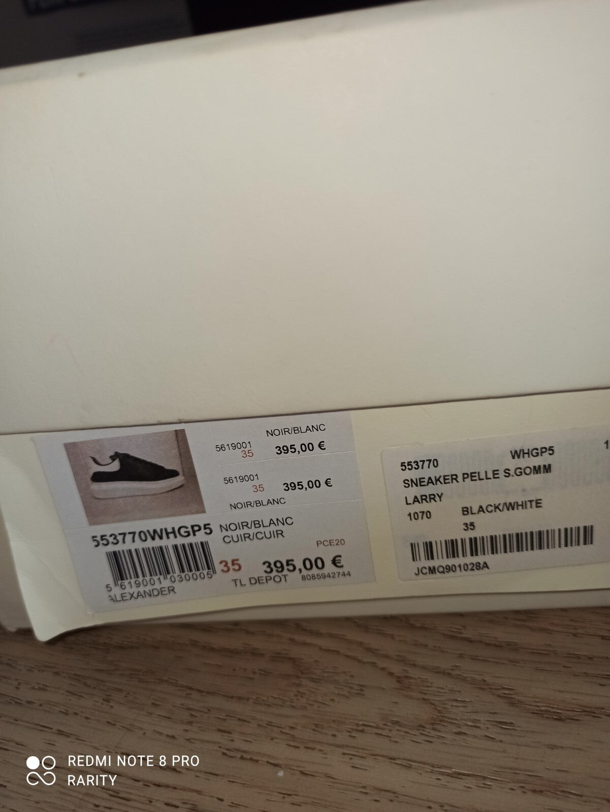 Baskets Alexander McQueen noires Femme 35 avec boîte et dust bag