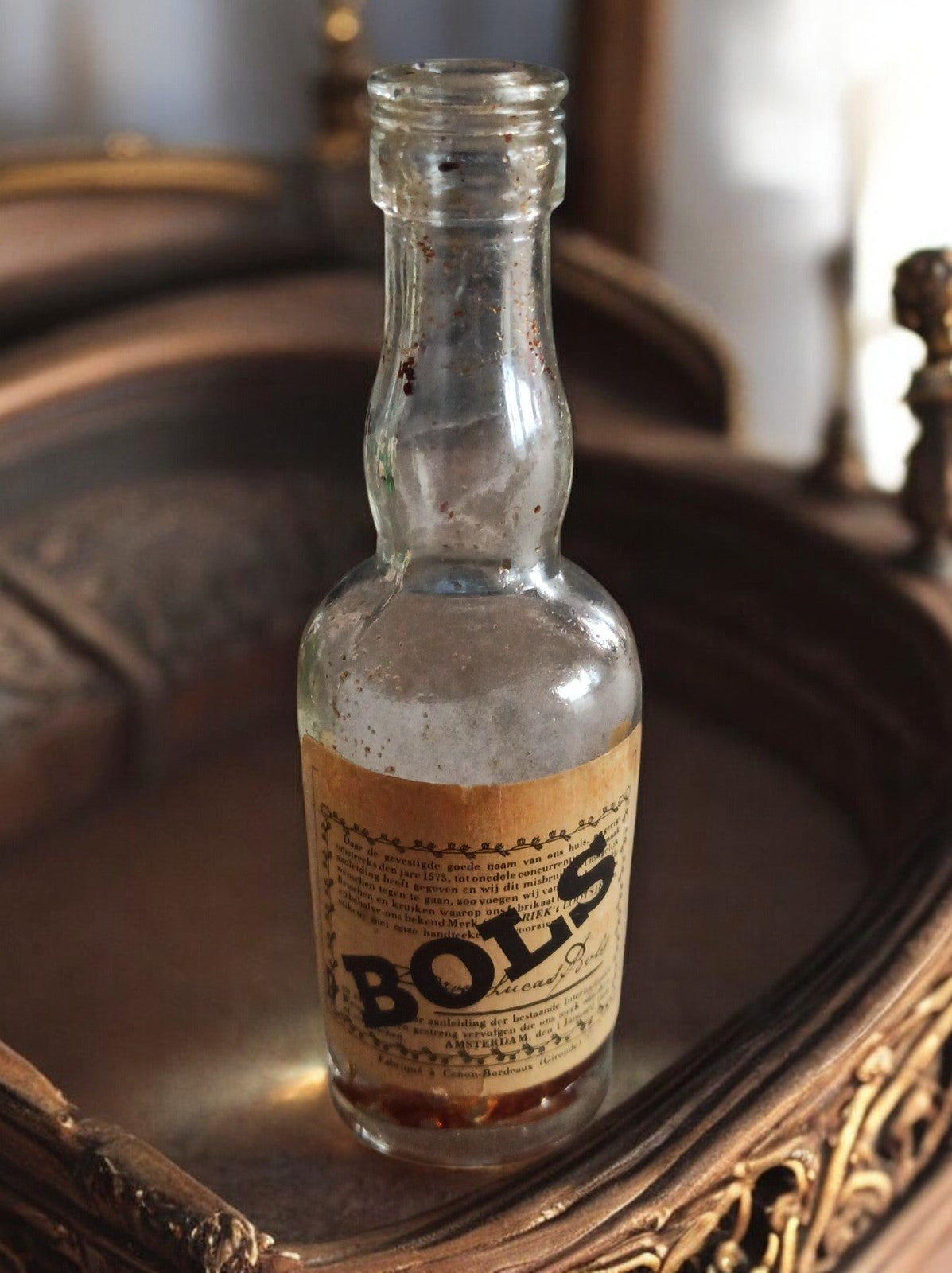 Bouteille mignonette alcool BOLS Amsterdam vintage années 80, étiquette d?origin