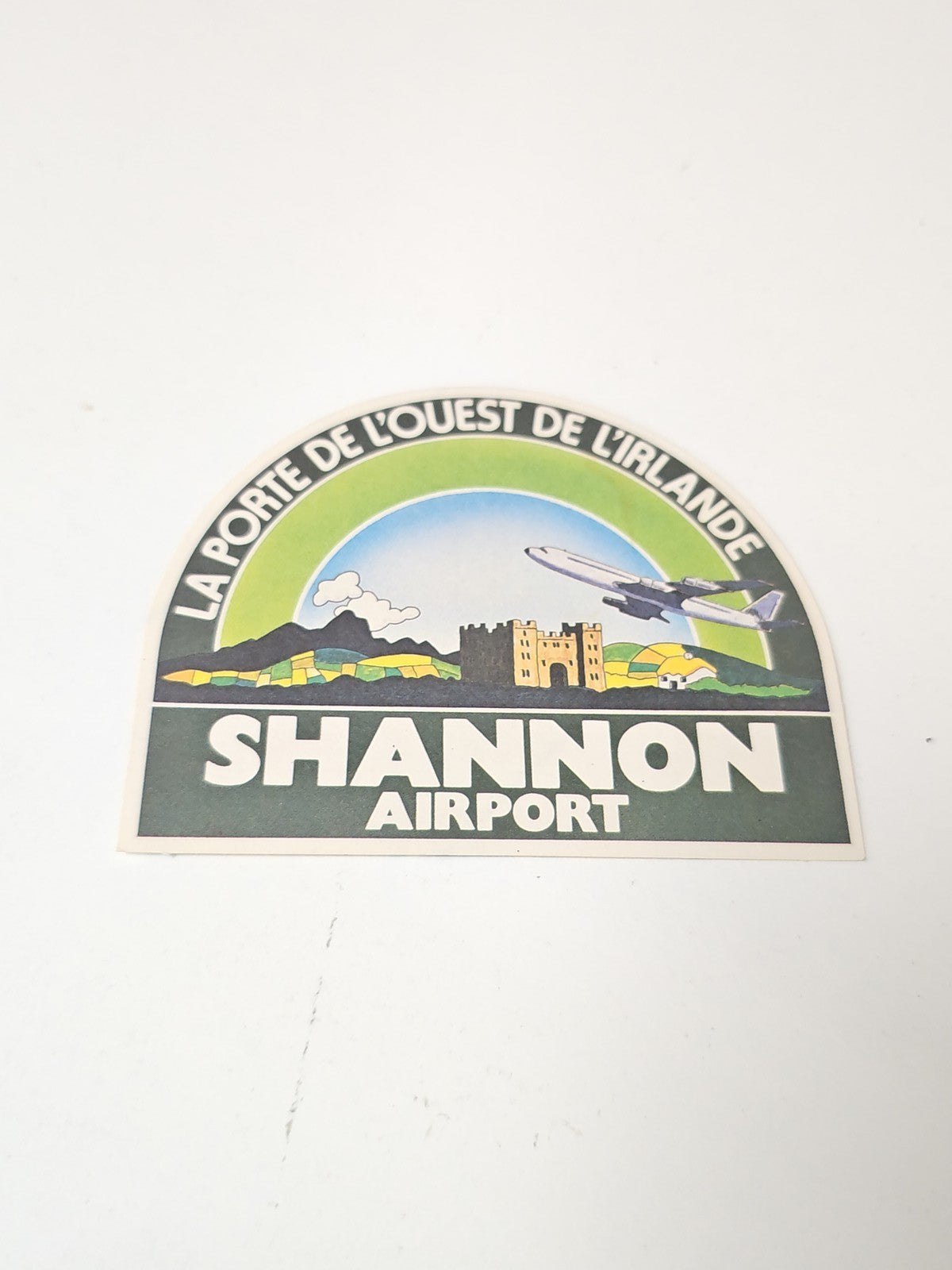 Vintage autocollant publicitaire ancien Shannon Airport grand format rétro aviat