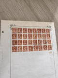 Gros lot anciens timbres Marianne 25c orange oblitérés planche philatélie étude