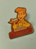 Vintage pin's Banette garçon dessin animé rouge jaune collection boulangerie