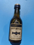 Mignonnette vintage Martell cognac ancienne, bouteille 3cl mi-pleine collection