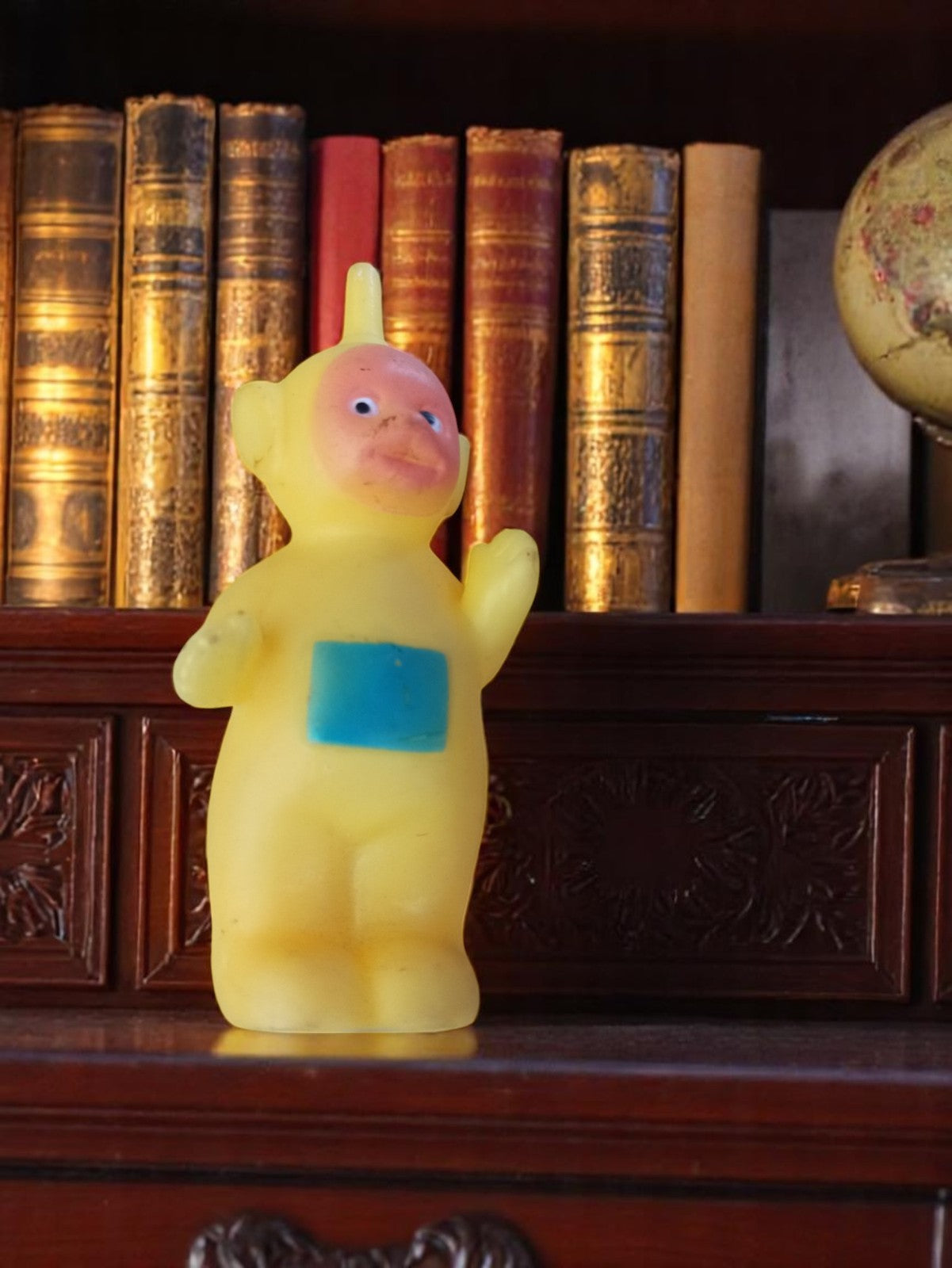 Figurine pouet vintage Teletubbies jaune Dipsy ancien jouet marque Teletubbies