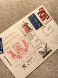 Lettre premier jour Lettonie 1993 timbres commémoratifs Riga philatélie (Ref 8)