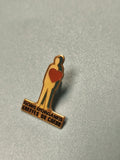 Vintage pin's dons d'organes greffes du c?ur, silhouette dorée, c?ur rouge