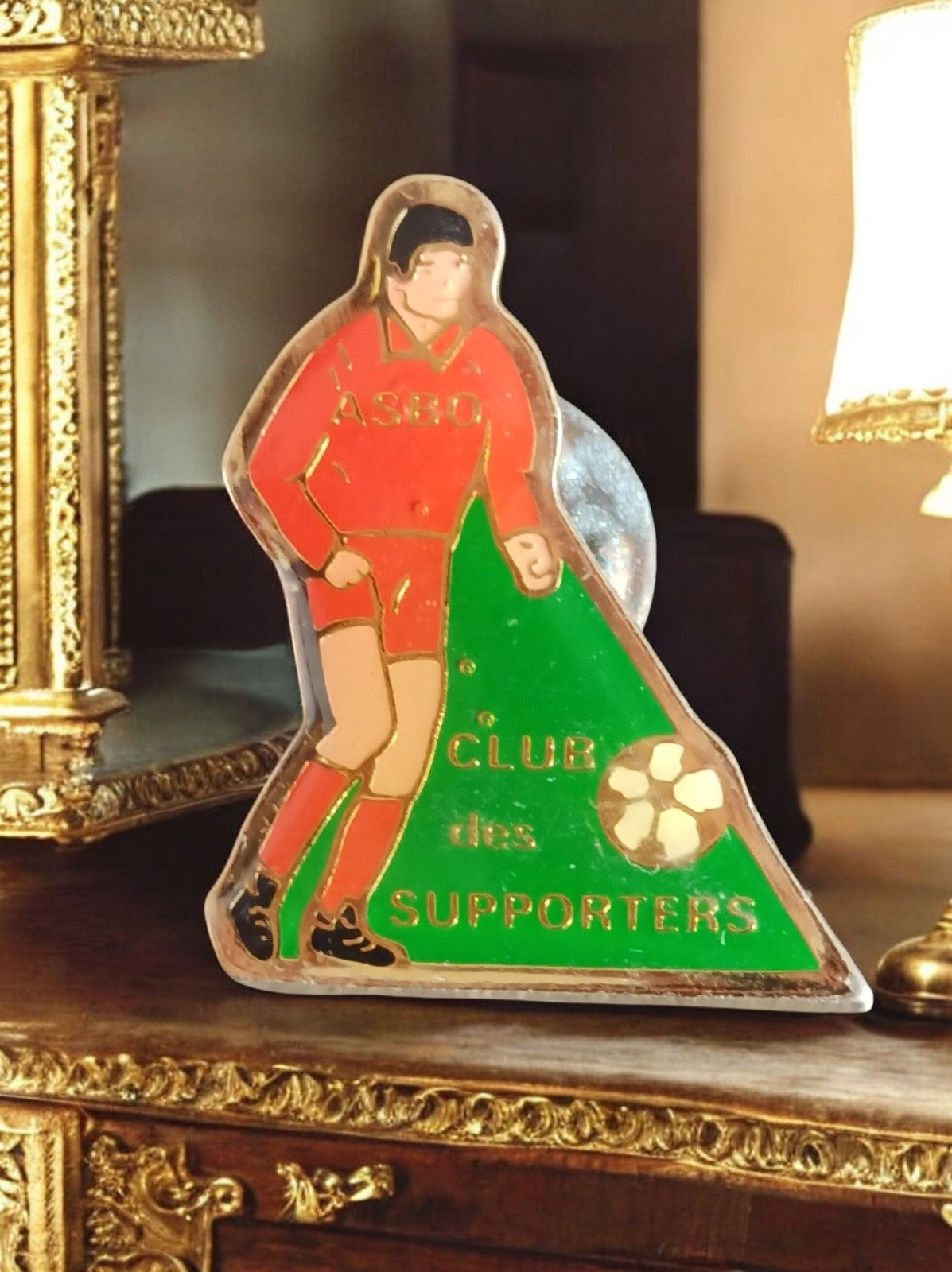 Pin's vintage football ASBO Club des Supporters émaillé ancien badge