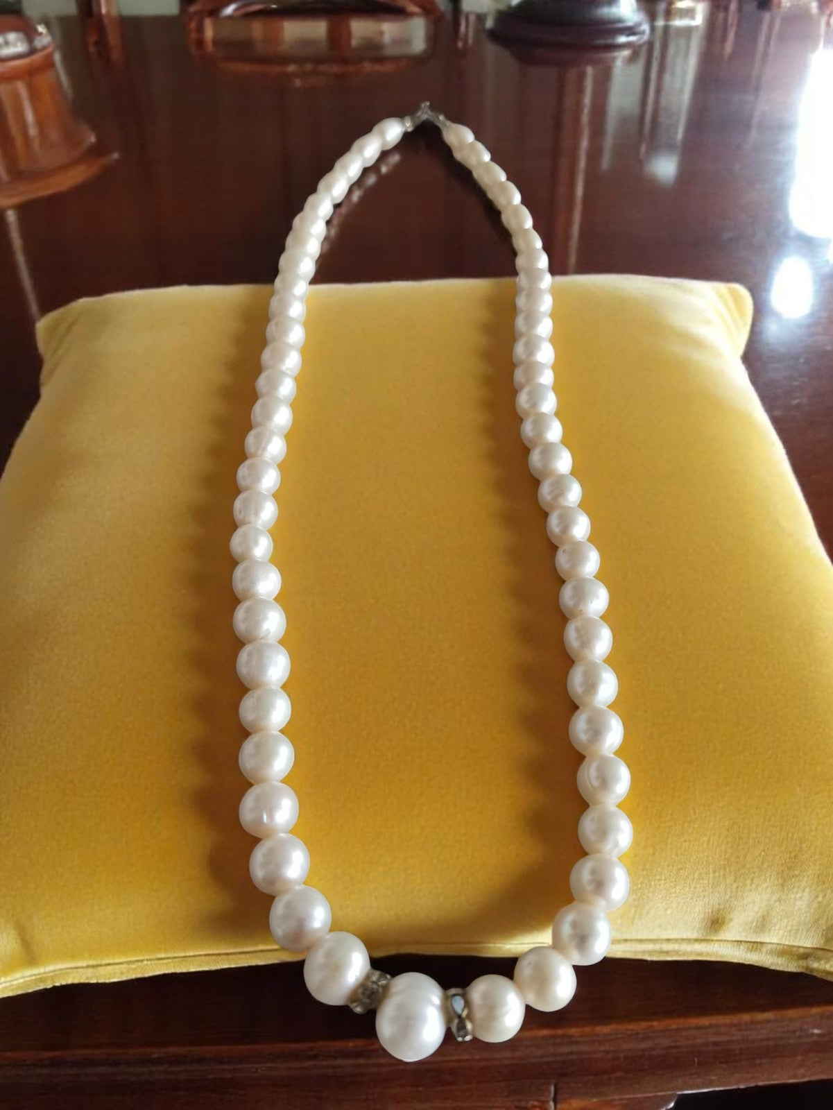 Collier en perles de culture authentiques, style vintage