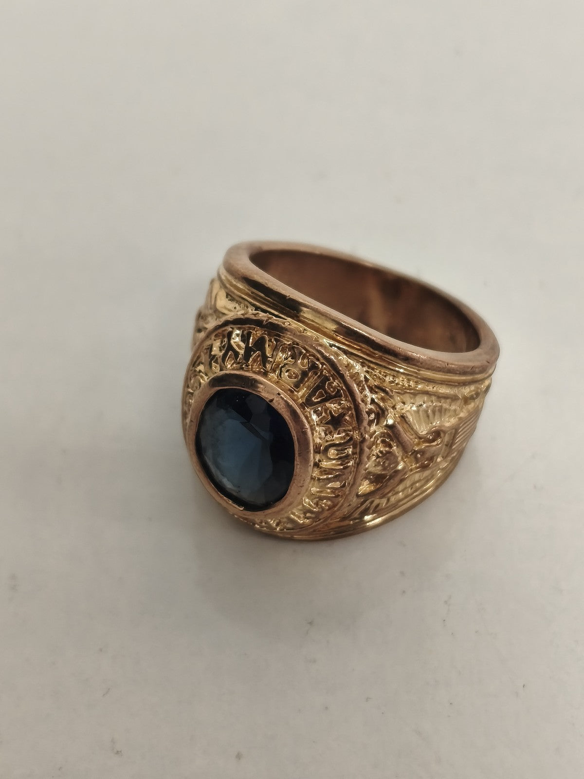 Bague ancienne rétro plaquée or style vintage, bijou femme collection occasion