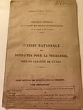 Livret ancien Caisse Nationale Retraites Vieillesse état garanti document 1910s