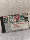 Lettre affranchie timbres aériens Espagne années 50 philatélie courrier avion