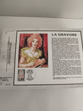 Feuillet CEF philatélie La Gravure Décaris illustration timbre oblitéré