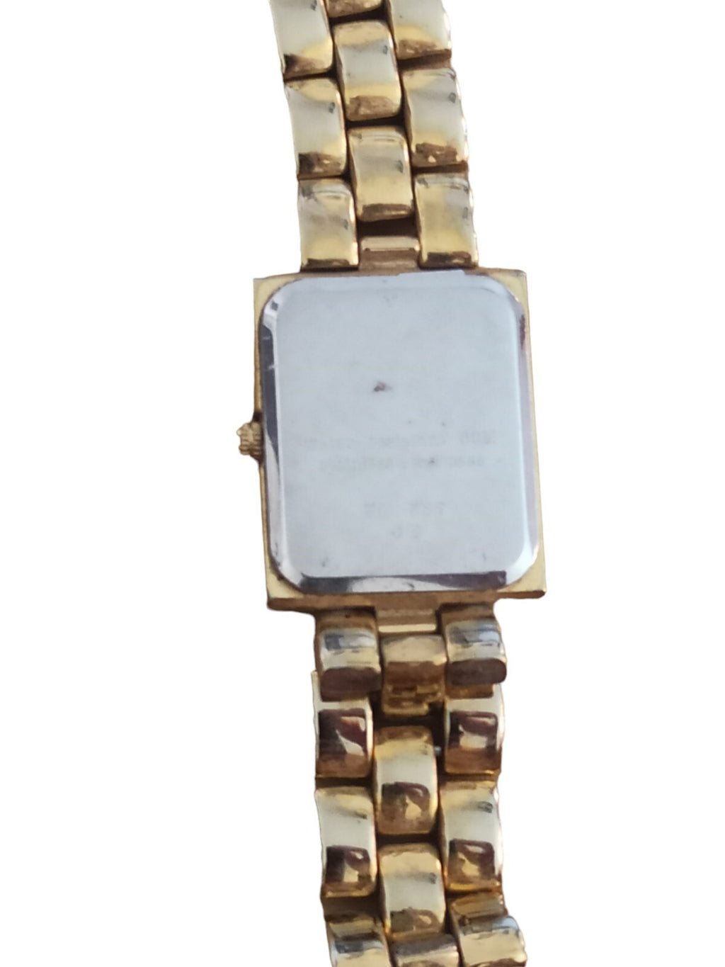 Montre carrée L Paris vintage quartz dorée France bracelet métal années 80