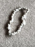 Bracelet pierres naturelles blanches, perles irrégulières, style minéral