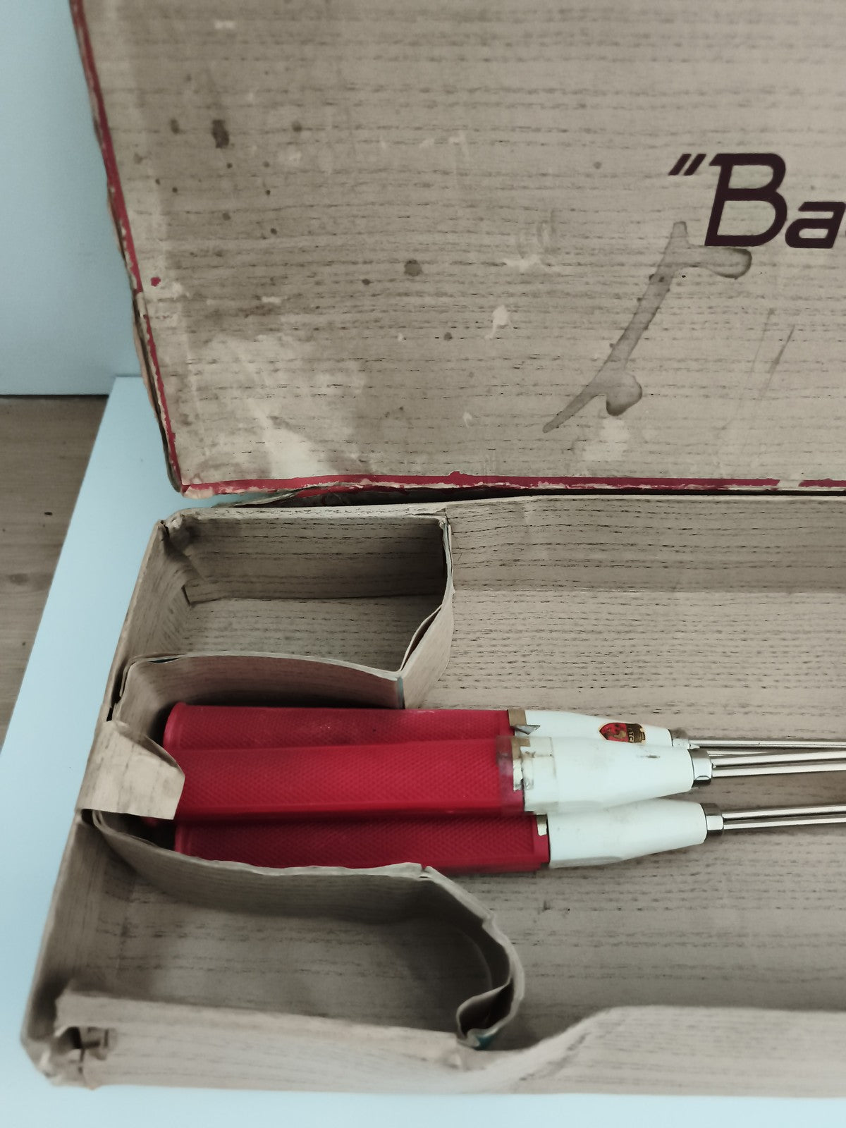 Jeu de raquettes badminton vintage Gégé avec boîte d’origine ancien jouet