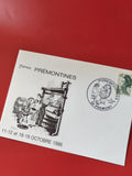 Carte postale philatélie 7èmes Prémontines 1986 oblitérée illustration métiers