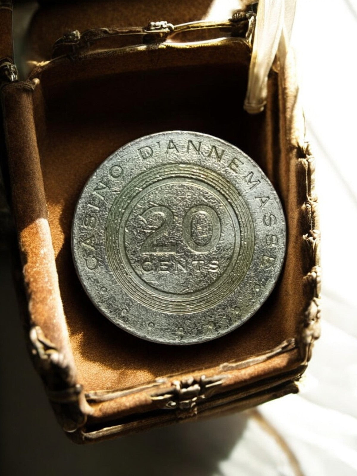 Jeton casino vintage métal Casino d’Annemasse 20 cents ancien accessoire