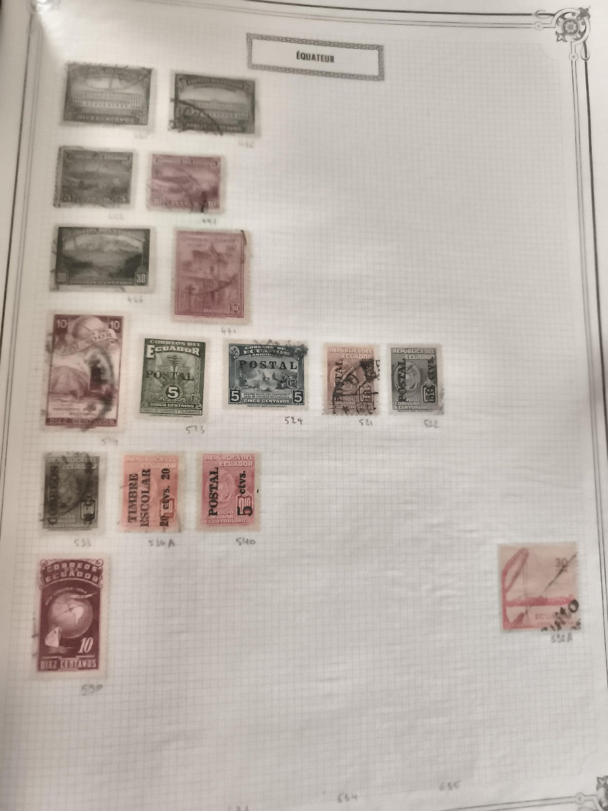 Anciens timbres Équateur lot x15 oblitérés philatélie vintage Amérique du Sud