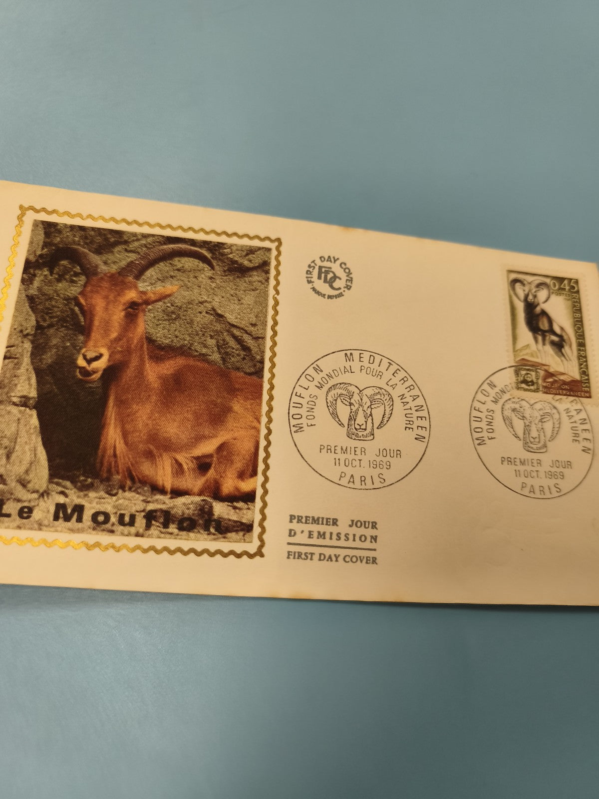 Enveloppe FDC Premier Jour d'Émission Mouflon Méditerranéen 1969 Paris Timbre