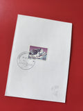 Carte postale philatélie Suisse Helvetia timbre avion oblitéré montagne
