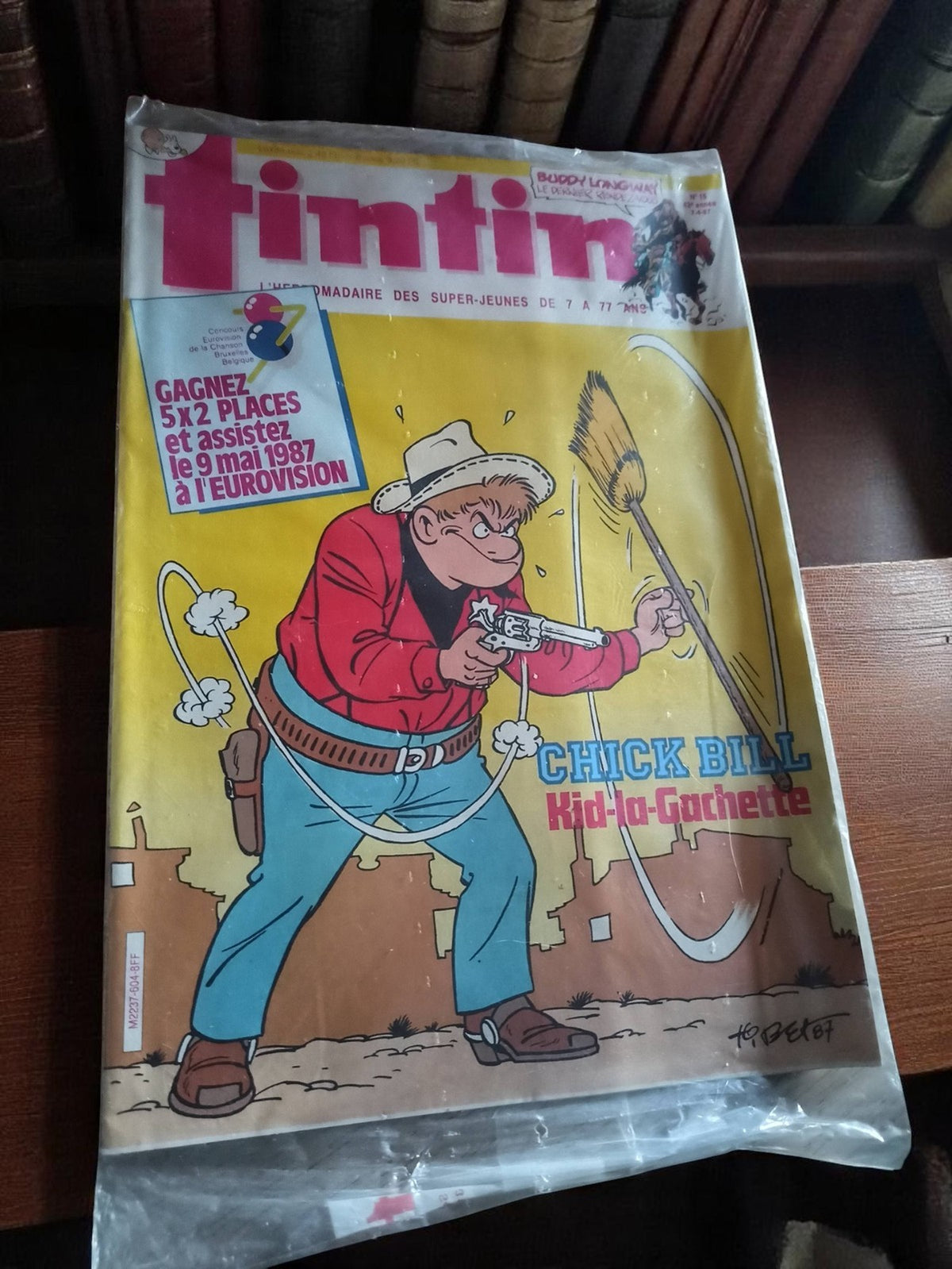 Vintage Tintin magazine 1987 new blister Chick Bill Kid-la-Gâchette retro comic