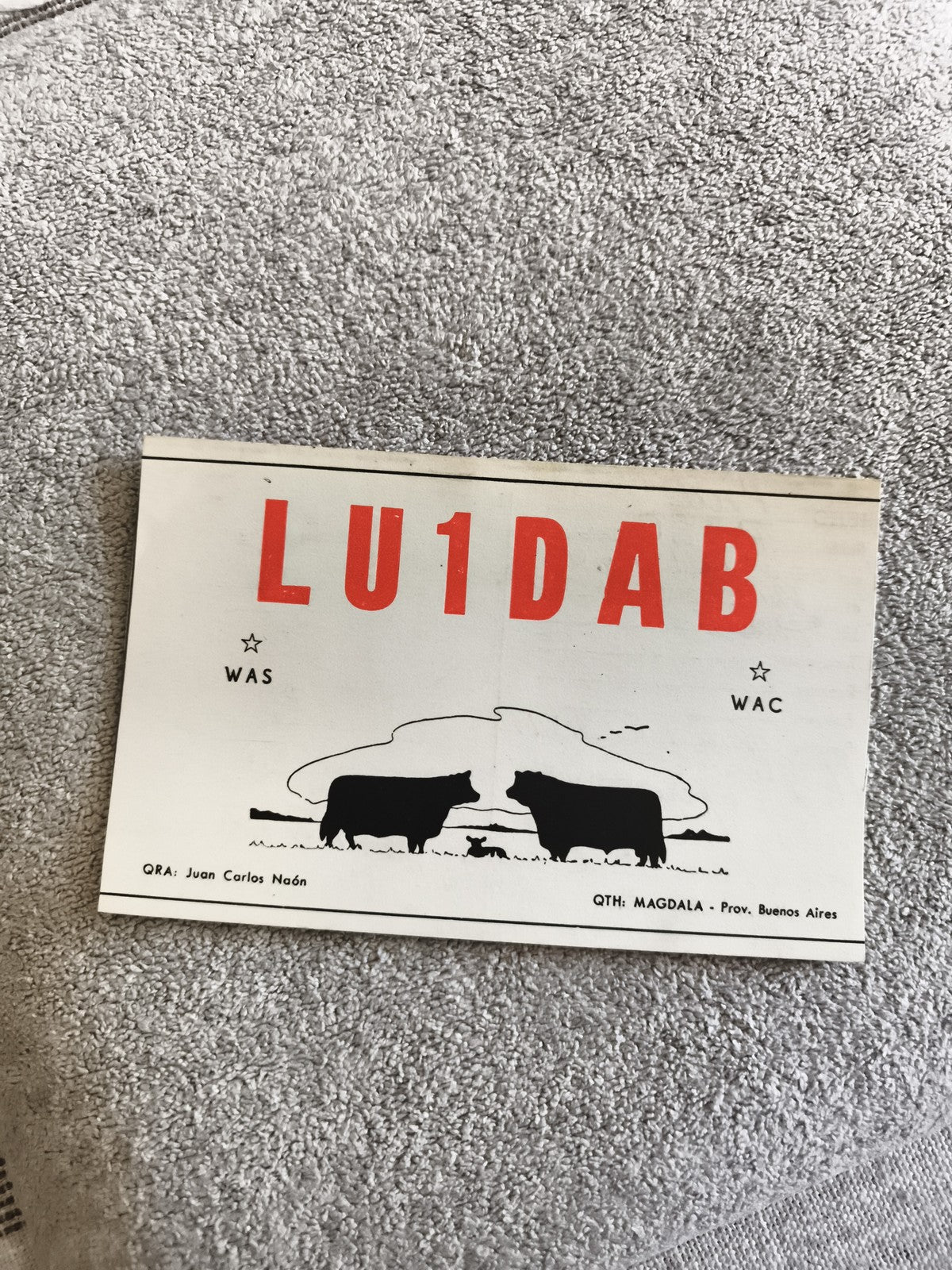 Carte QSL radio LU1DAB ancienne Argentine Magdala Buenos Aires vintage