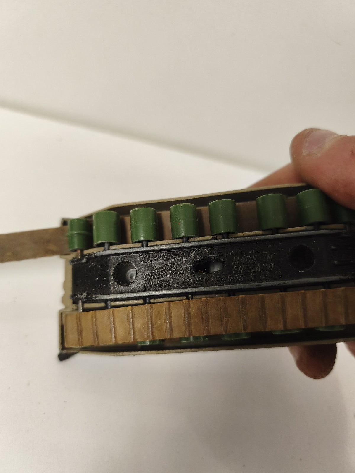 Vintage Matchbox Battle Kings Chieftain char miniature kaki usé collection